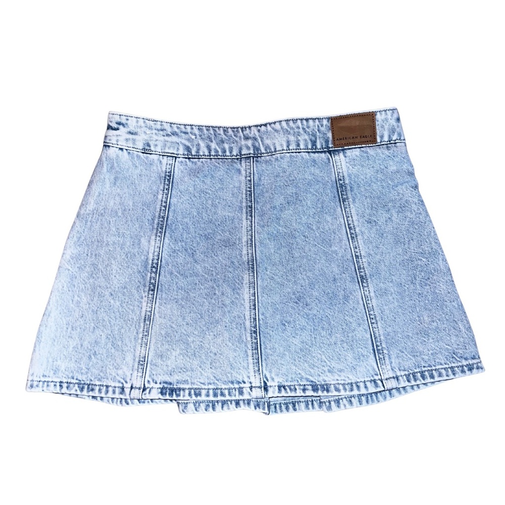 American Eagle Pleated Denim Mini Skort NWOT - Picture 2 of 5